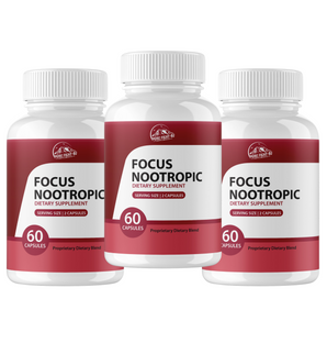 Focus Nootropic Dietary Supplement - 3 Bottles 180 Capsules