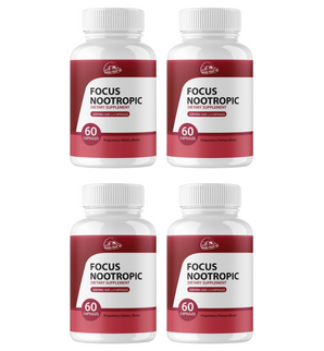 Focus Nootropic Dietary Supplement - 4 Bottles 240 Capsules