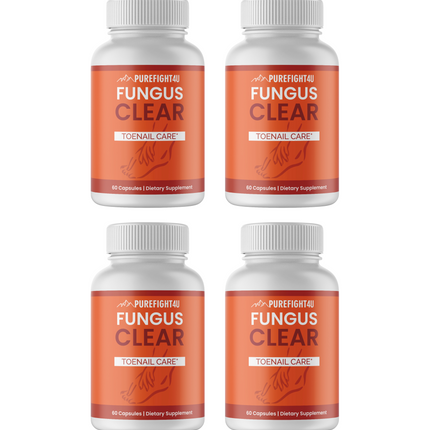 Fungus Clear Toe Nail Care - 4 Bottles 240 Capsules