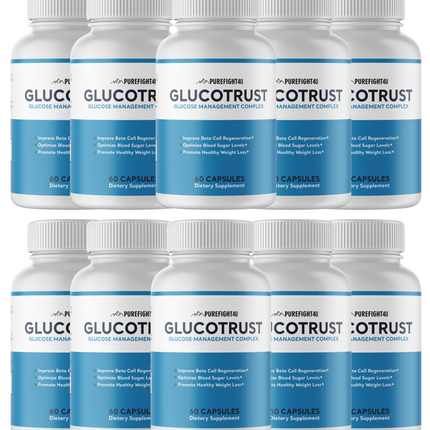 Glucotrust Blood Sugar Support Supplement - 10 Bottles 600 Capsules