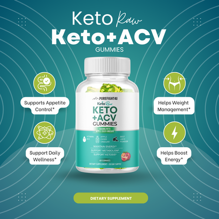 8 Bottles Keto+ ACV KetoRaw Gummies-480 Gummies