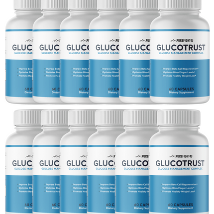 Glucotrust Blood Sugar Support Supplement - 12 Bottles 720 Capsules