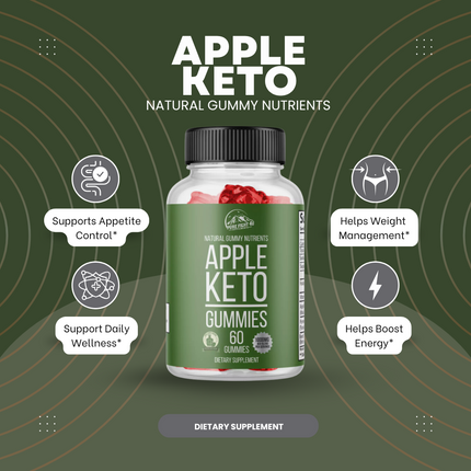 Apple Keto Dietary Supplement 5 Bottles 300 Gummies