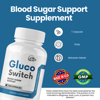 Gluco Switch Blood Sugar Support 2 Bottles 120 Capsules