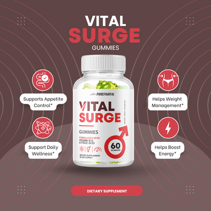 4 Bottles Vital Surge Gummies-240 Gummies