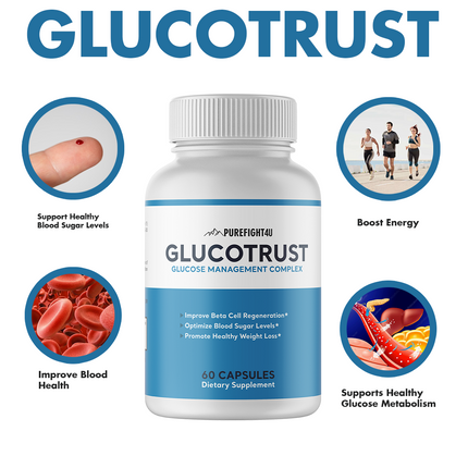 Glucotrust Blood Sugar Support Supplement - 10 Bottles 600 Capsules