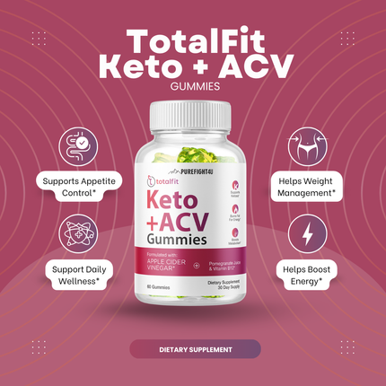 2 Bottles Keto+ ACV Totalfit Gummies-120 Gummies