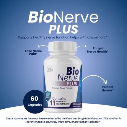 Bio Nerve Plus Premium Nerve Formula - 2 Bottles 120 Capsules