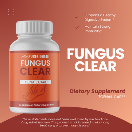 Fungus Clear Toe Nail Care - 4 Bottles 240 Capsules