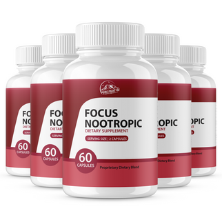 Focus Nootropic Dietary Supplement - 5 Bottles 300 Capsules