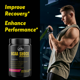 BCAA Shock Powder Honeydew Watermelon Flavor 292 Grams - 10 Bottles