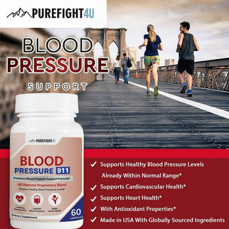 Blood Pressure 911 Premium Blood Pressure Support - 4 Bottles 240 Capsules