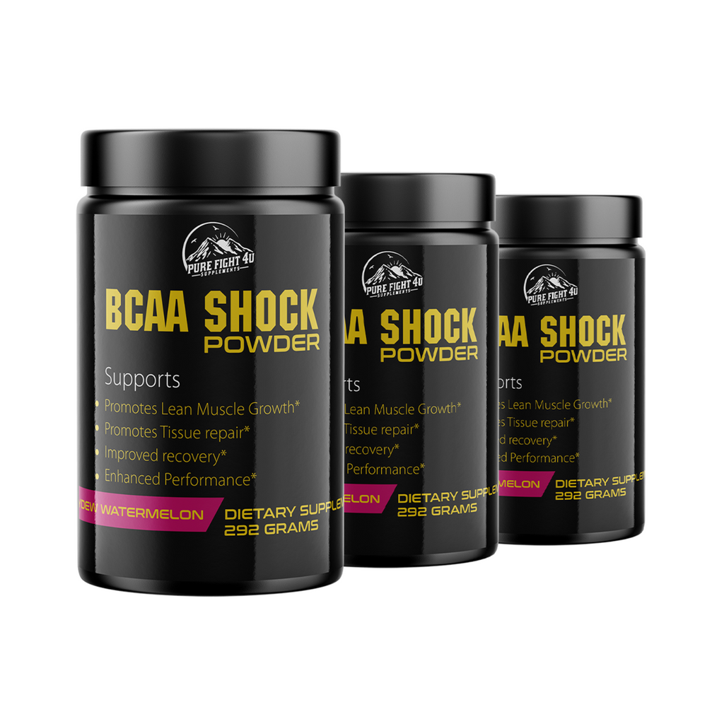 BCAA Shock Powder Honeydew Watermelon Flavor 292 Grams - 3 Bottles